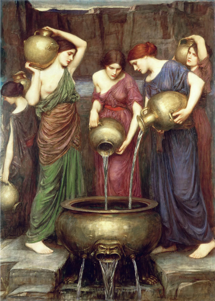 沃特豪斯(John William Waterhouse) 高清作品-75 达纳伊德斯姐妹