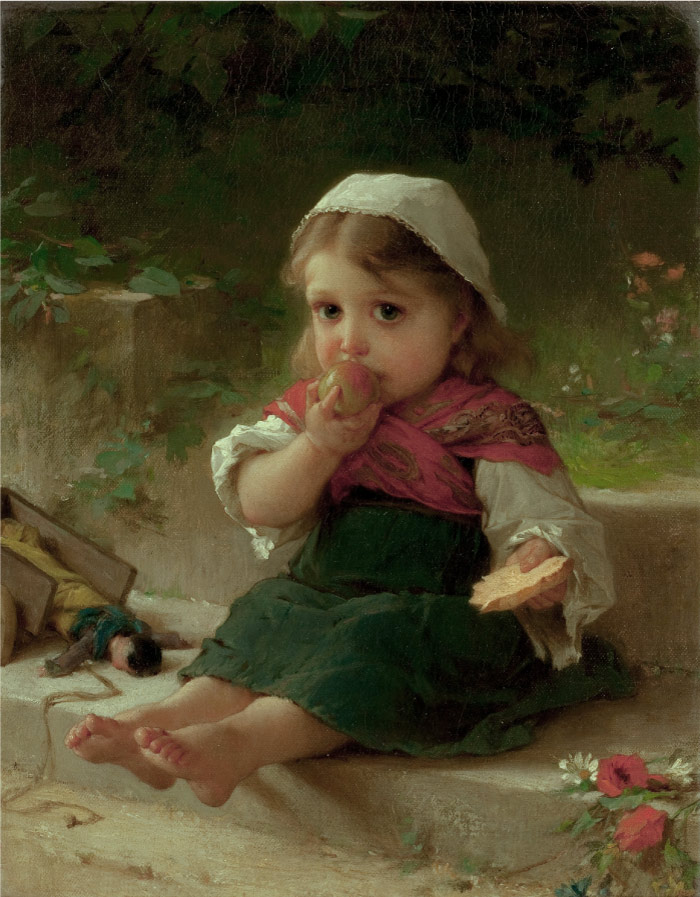 威廉·阿道夫·布格罗（William Adolphe Bouguereau)高清作品-女孩吃水果