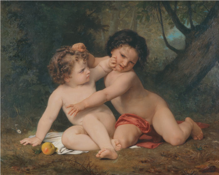 威廉·阿道夫·布格罗（William Adolphe Bouguereau)高清作品两个小孩的战争
