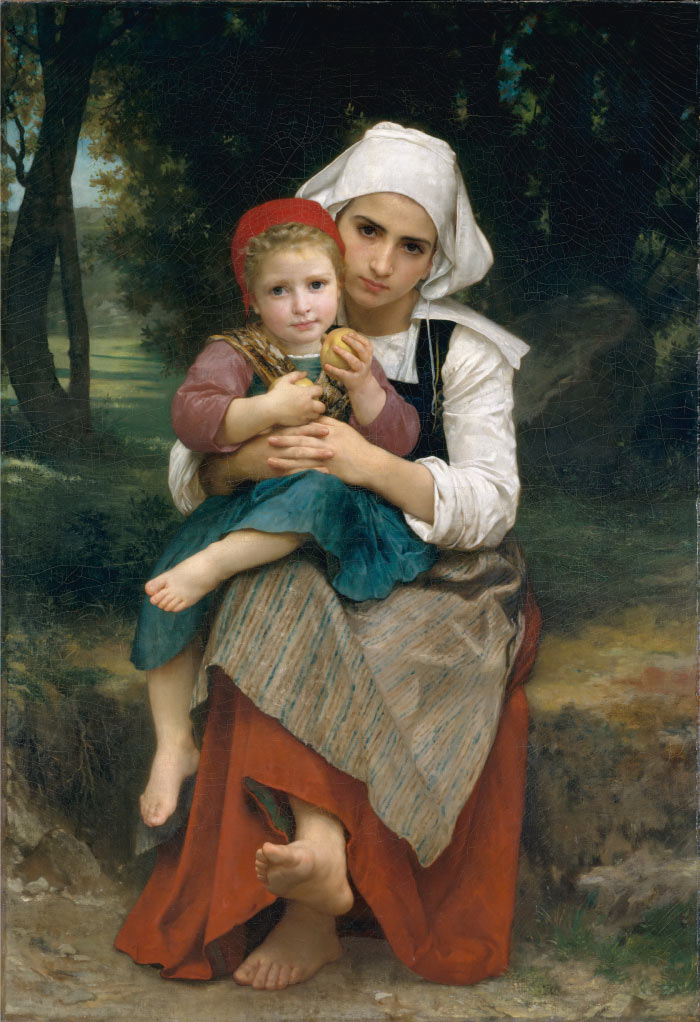 威廉·阿道夫·布格罗（William Adolphe Bouguereau)高清作品-不列塔尼姐弟