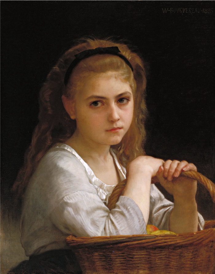 ·阿道夫·布格罗（William Adolphe Bouguereau)高清作品-oung Girl with a Basket of Fruit