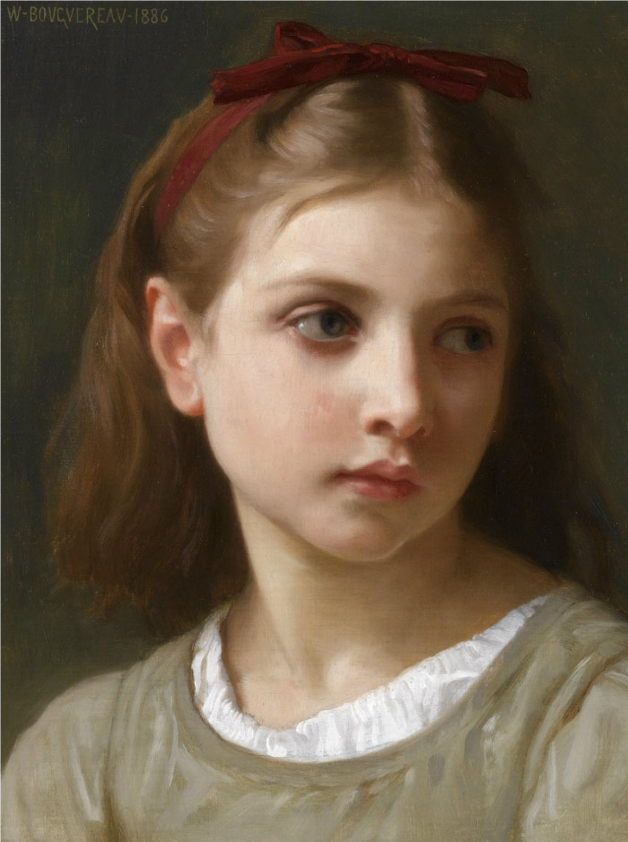 威廉·阿道夫·布格罗(William Adolphe Bouguereau)高清作品-Une petite fille 《一个小女孩》(1886)