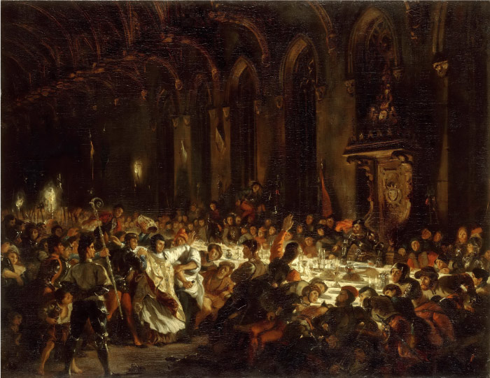 欧仁·德拉克鲁瓦(Eugene Delacroix)高清作品 -《刺杀列日主教》(1829 年)(026)