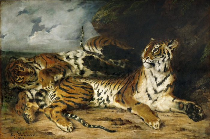 欧仁·德拉克鲁瓦（Eugene Delacroix）高清作品 -老虎油画