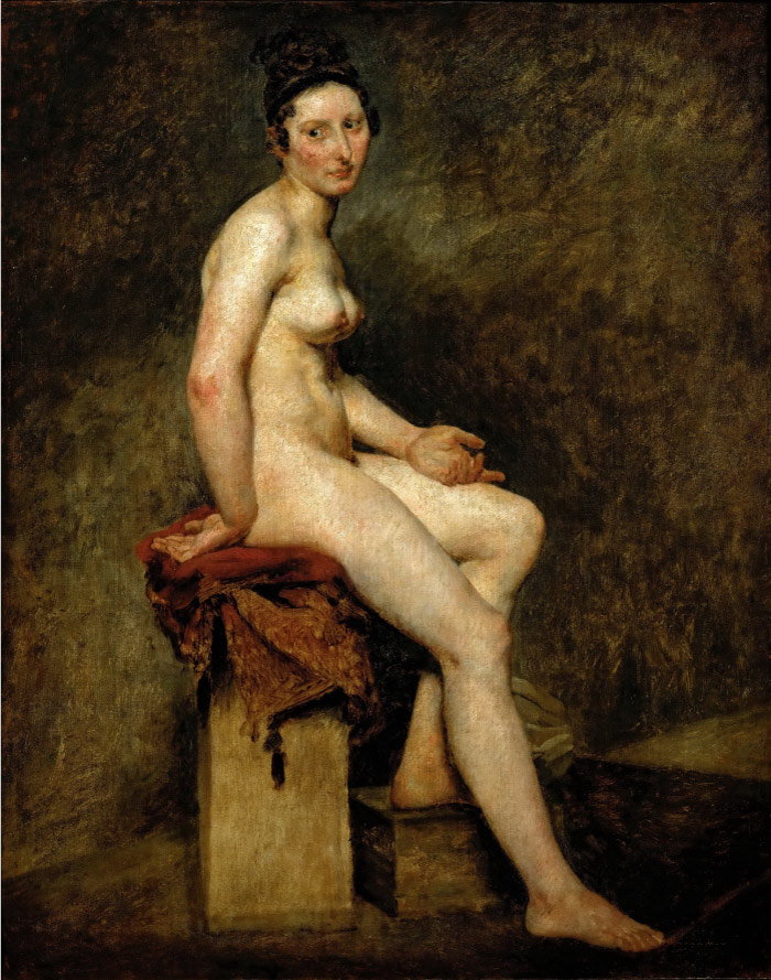 欧仁·德拉克鲁瓦（Eugene Delacroix）高清作品 -坐着的裸体女人