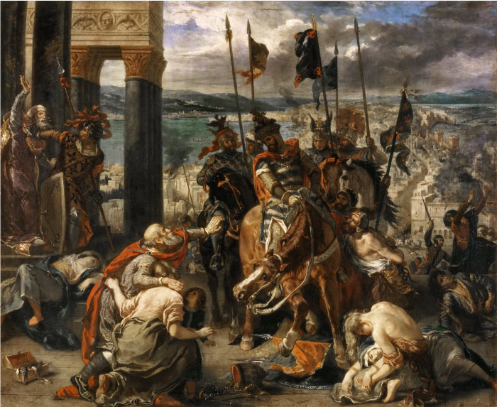 欧仁·德拉克鲁瓦（Eugene Delacroix）高清作品 -十字军进入君士坦丁堡
