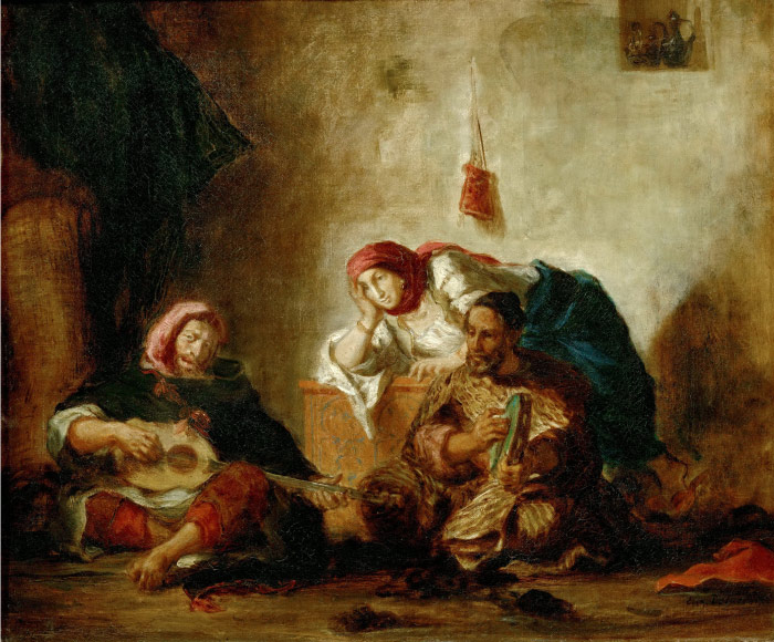欧仁·德拉克鲁瓦(Eugene Delacroix)高清作品 -摩洛哥的犹太音乐家