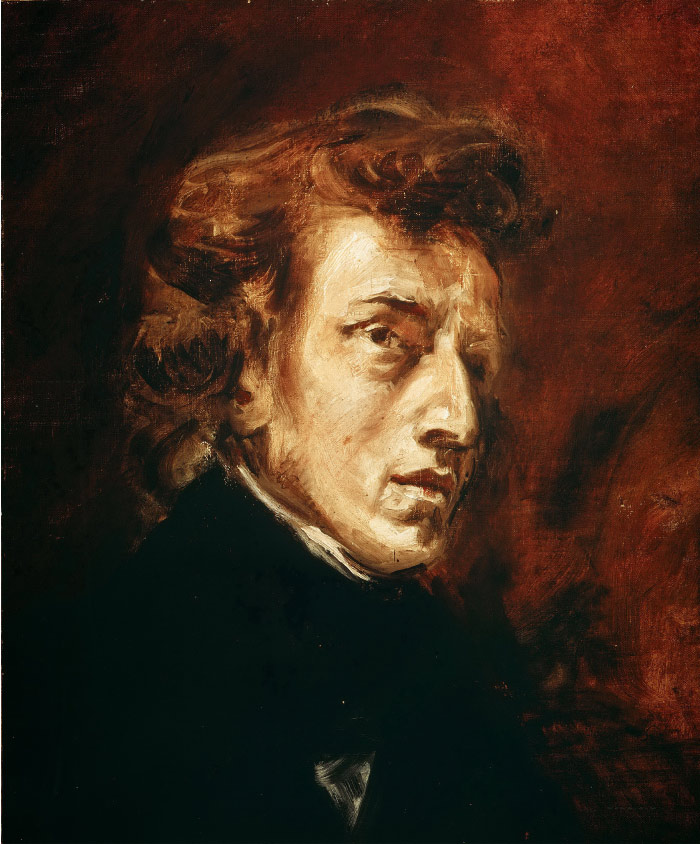 欧仁·德拉克鲁瓦（Eugene Delacroix）高清作品 -钢琴家肖邦肖像
