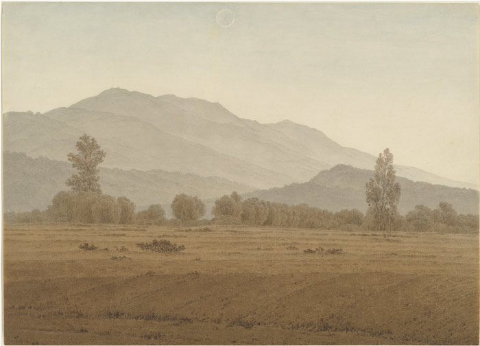 卡斯珀·大卫·弗里德里希（Caspar David Friedrich）高清作品 (29)-里森比奇山上的新月