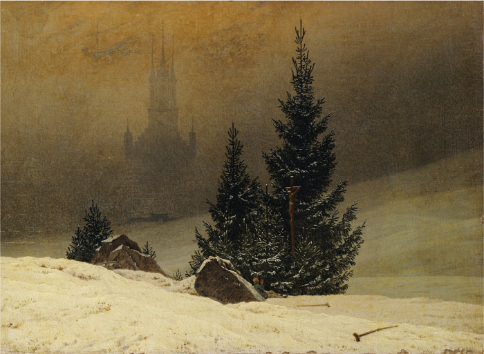卡斯珀·大卫·弗里德里希（Caspar David Friedrich）高清作品 (35)-冬季景观