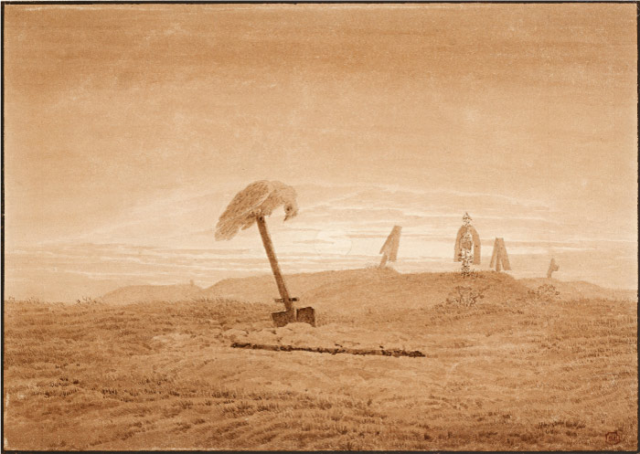 卡斯珀·大卫·弗里德里希（Caspar David Friedrich）高清作品 (19)-Landscape with Graves, c. 183