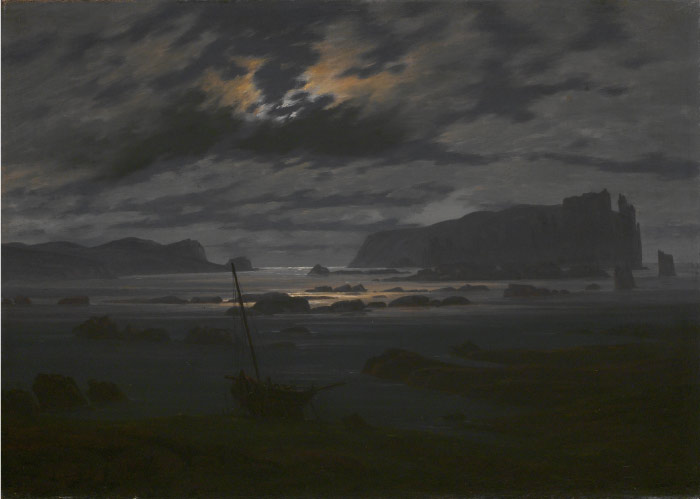 卡斯珀·大卫·弗里德里希（Caspar David Friedrich）高清作品 (38)月光下的北海