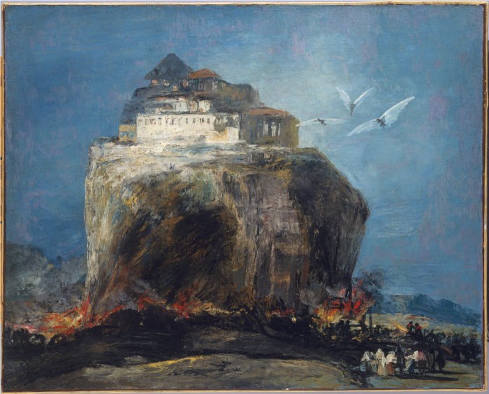 戈雅 （Francisco de Goya y Lucientes）高清作品-岩石上的城市