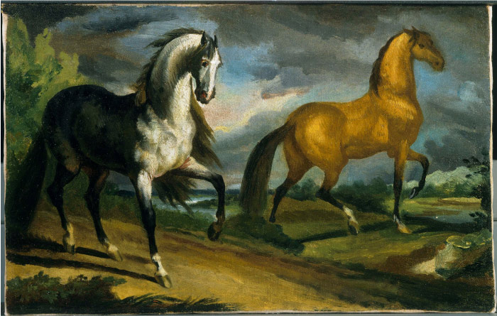 西奥多·杰利柯(Théodore Géricault)高清作品(31)-两匹马