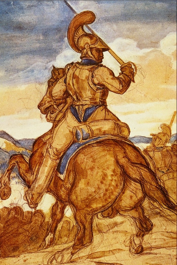 西奥多·杰利柯(Théodore Géricault)高清作品(14)-骑马的士兵