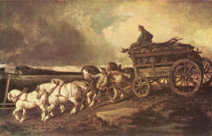 西奥多·杰利柯(Théodore Géricault)高清作品(10)-Coal cars