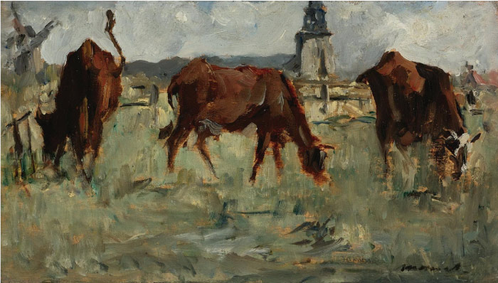 爱德华·马奈（édouard Manet）高清作品-牧场上的奶牛