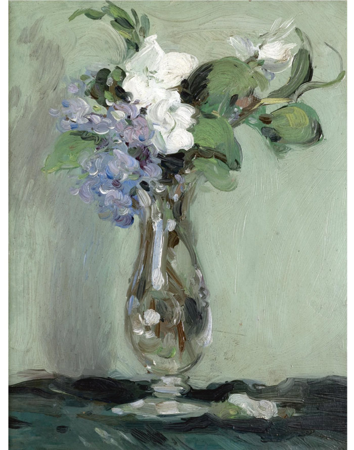 爱德华·马奈（édouard Manet）高清作品-玻璃花瓶里的报春