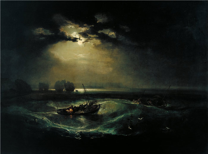 特纳（J. M. W. Turner）高清作品-Fishermen at Sea