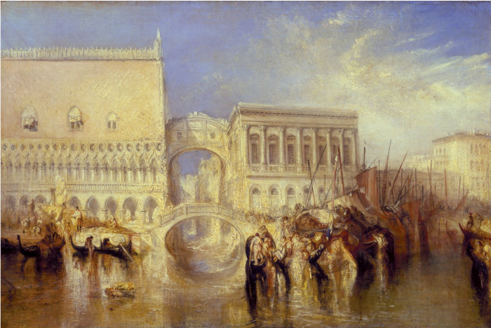 特纳（J. M. W. Turner）高清作品-威尼斯，叹息桥油画