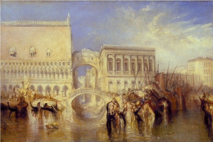 特纳(J. M. W. Turner)高清作品-威尼斯,叹息桥油画