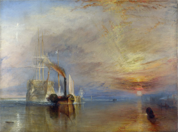 特纳（J. M. W. Turner）高清作品-退役的铁梅雷尔号战舰