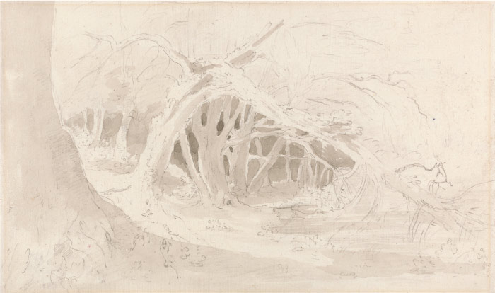 康斯坦布尔（John Constable）高清作品-上了底色的素描