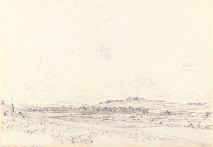 康斯坦布尔(John Constable)高清作品-草地上放羊