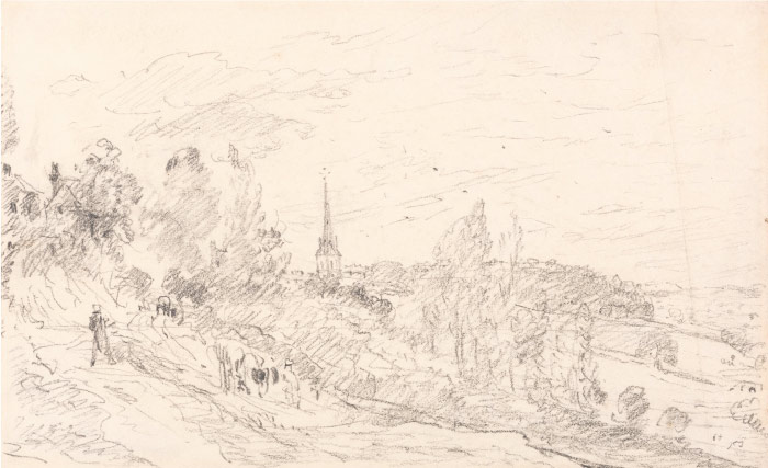 康斯坦布尔(John Constable)高清作品-山坡风景