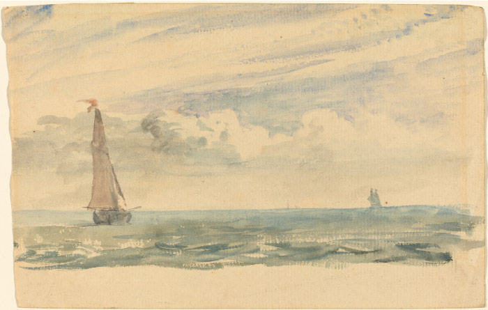 康斯坦布尔（John Constable）高清作品-海上的帆船