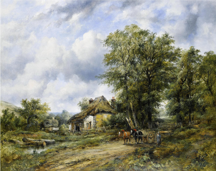 康斯坦布尔(John Constable)高清作品-赶马车的人