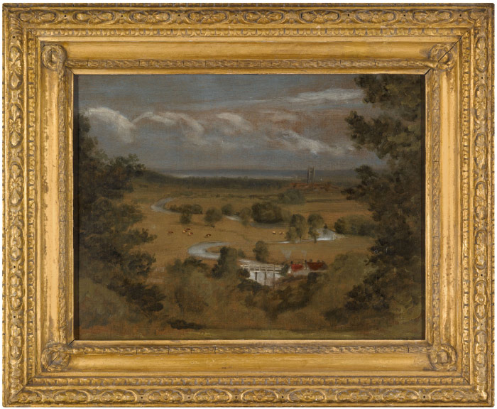 康斯坦布尔（John Constable）高清作品-小河穿过草地