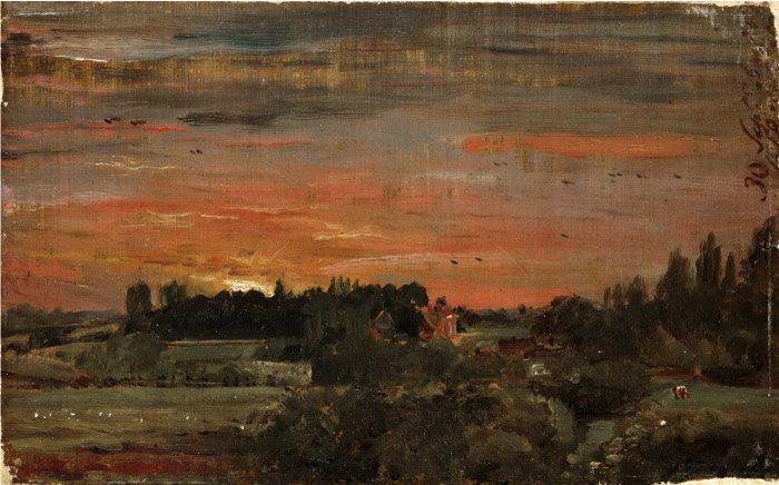 康斯坦布尔(John Constable)高清作品-east bergholt rectory