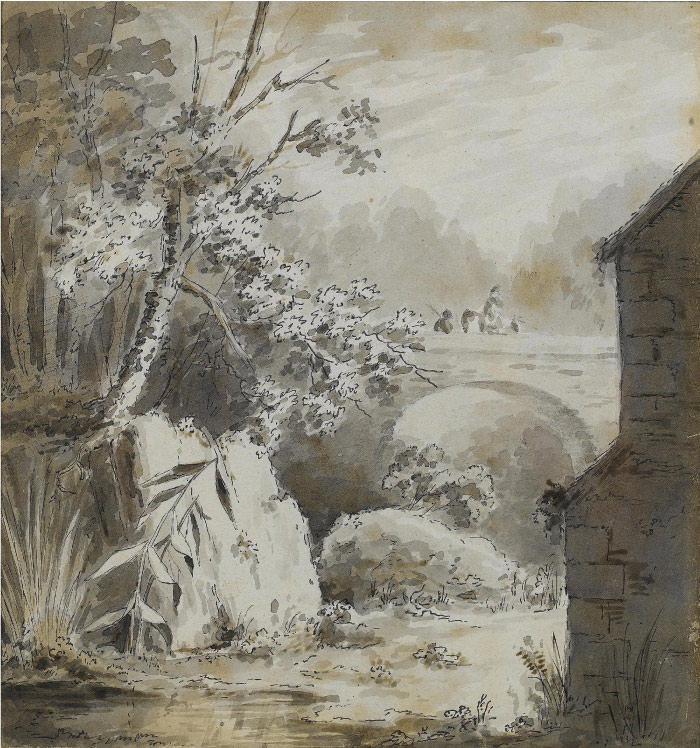 康斯坦布尔(John Constable)高清作品-乡村小桥