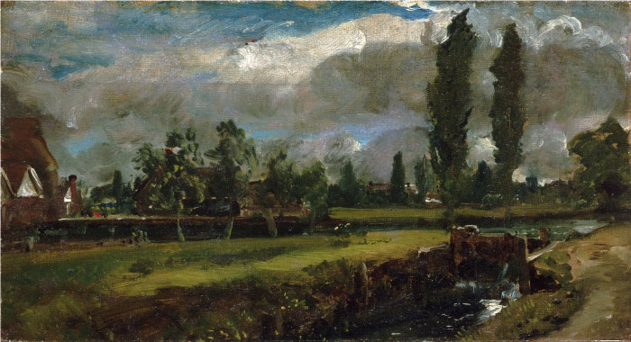 康斯坦布尔（John Constable）高清作品- 小河风景