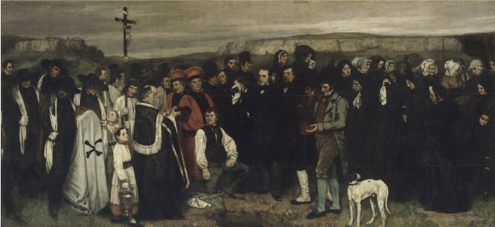古斯塔夫·库尔贝(Gustave Courbet)高清作品-奥南的葬礼 A Burial at Ornans