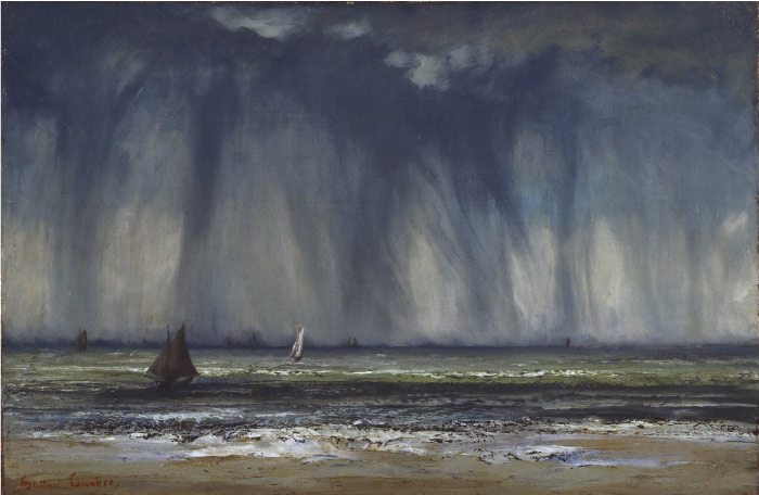 古斯塔夫·库尔贝(Gustave Courbet)高清作品-水龙卷 The Waterspout