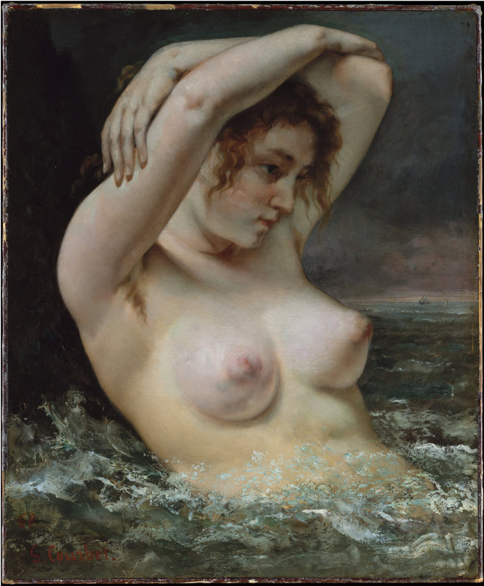 古斯塔夫·库尔贝（Gustave Courbet）高清作品-浪中女子 The Woman in the Waves