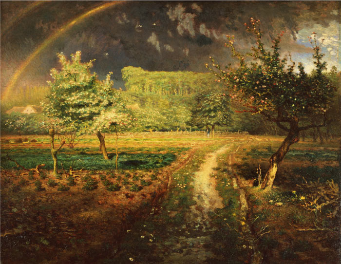 米勒 (Jean-François Millet)高清作品--春油画