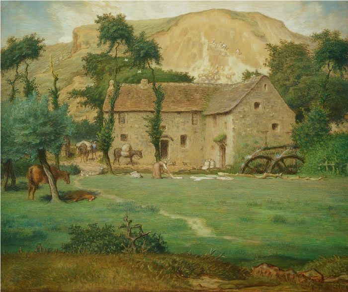 米勒 (Jean-François Millet)高清作品-恰里的教堂油画