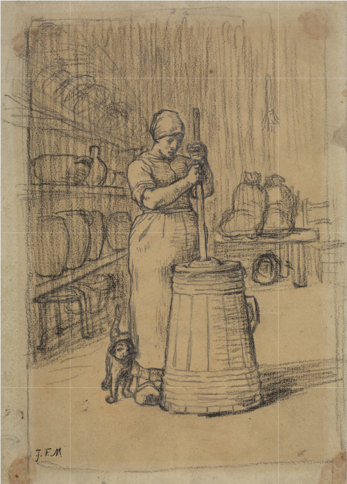 米勒 (Jean-François Millet)高清作品-勤劳的妇女