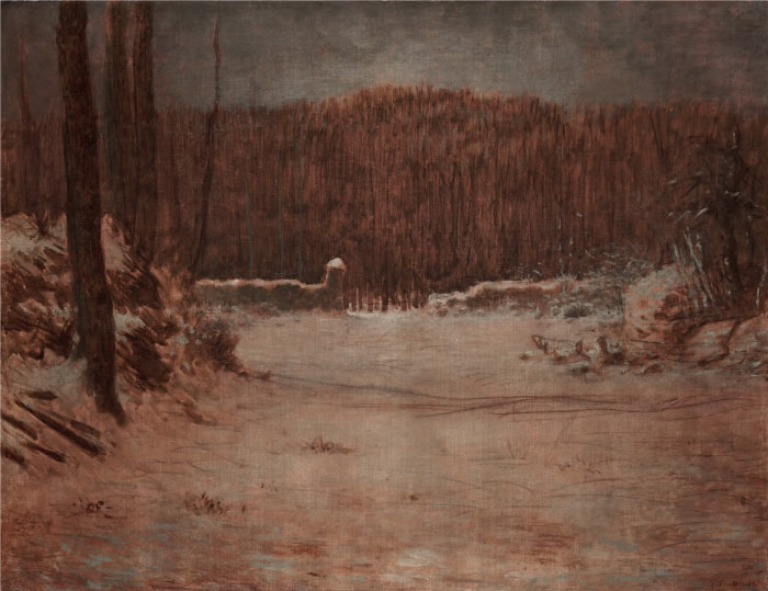 米勒 (Jean-François Millet)高清作品--红色的树林