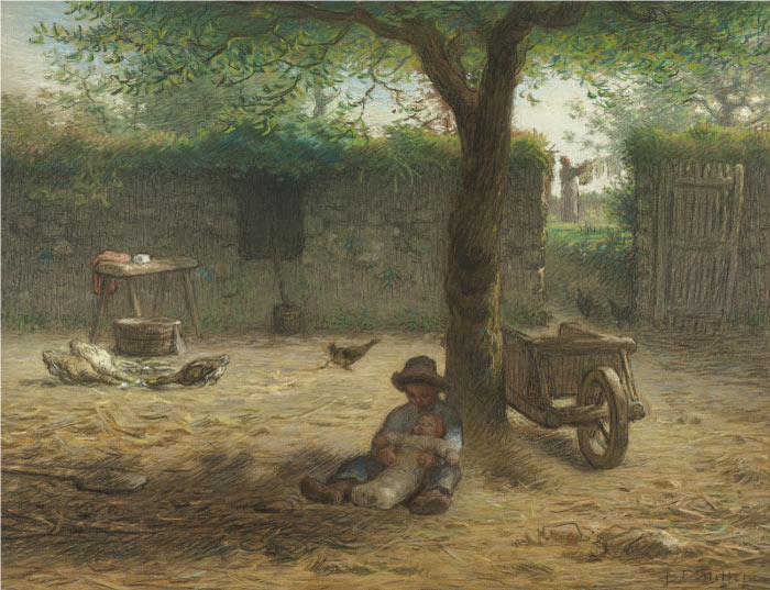 米勒 (Jean-François Millet)高清作品--兄弟油画