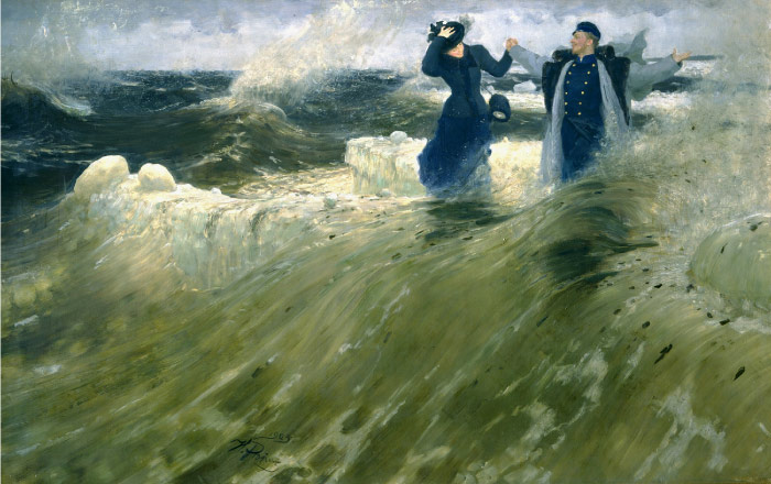 伊利亚·列宾（ Ilya Repin）高清油画作品-什么空间！多么自由啊 1903年