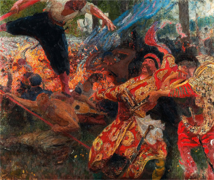 伊利亚·列宾（ Ilya Repin）高清油画作品-舞蹈 hopak (未完成)