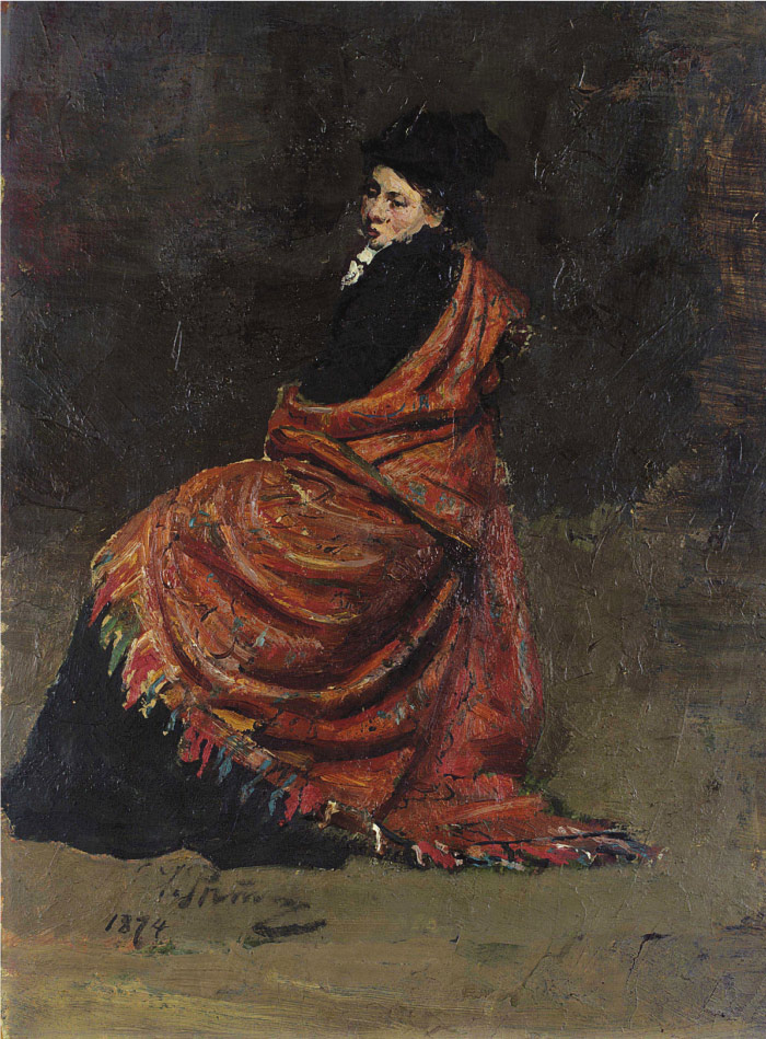伊利亚·列宾（ Ilya Repin）高清油画作品-俄罗斯女人