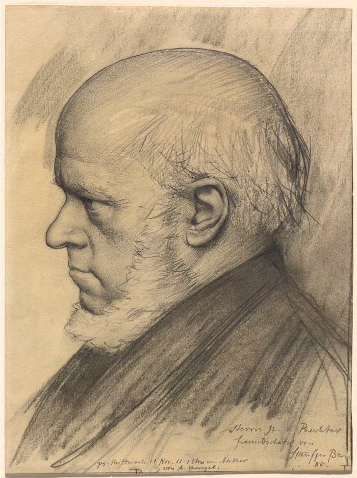 门采尔（Adolph Menzel）作品- 秃头男子头像