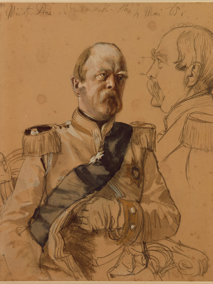 门采尔（Adolph Menzel）作品-一个军官的画像