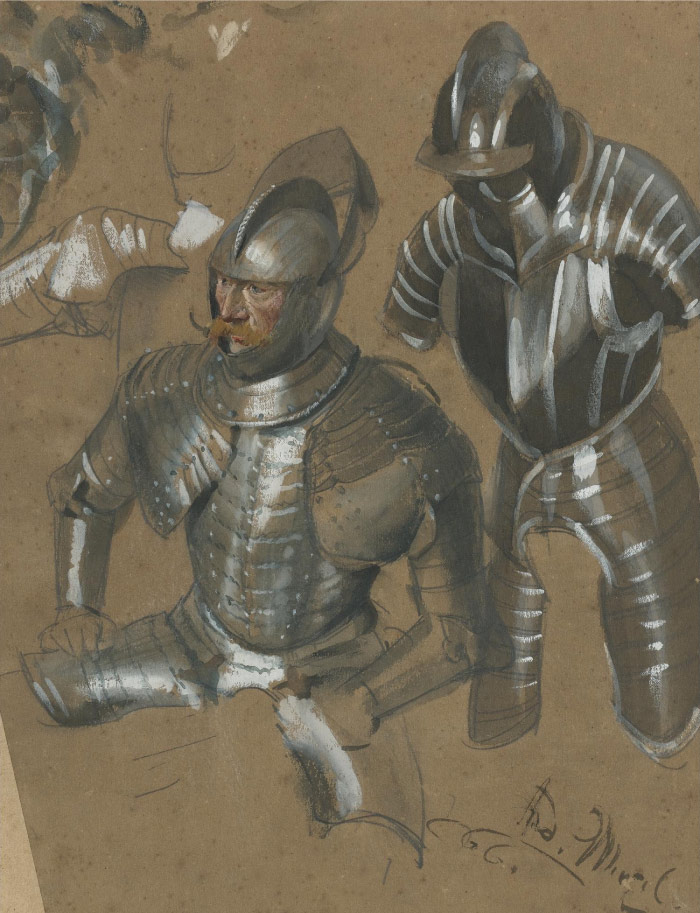 门采尔（Adolph Menzel）作品-盔甲设计