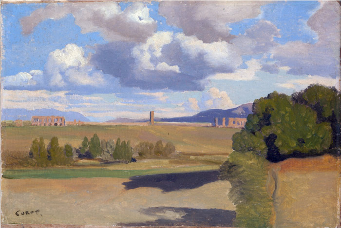 卡米尔·柯罗(Camille Corot)高清作品-The Roman Campagna with the Claudian Aqueduct